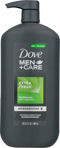 DOVE Men + Care Body Wash and Face for Fresh, Healthy-Feeling Skin Extra Fresh Cleanser That Effectively Washes Away Bacteria While Nourishing Your 13.5 oz