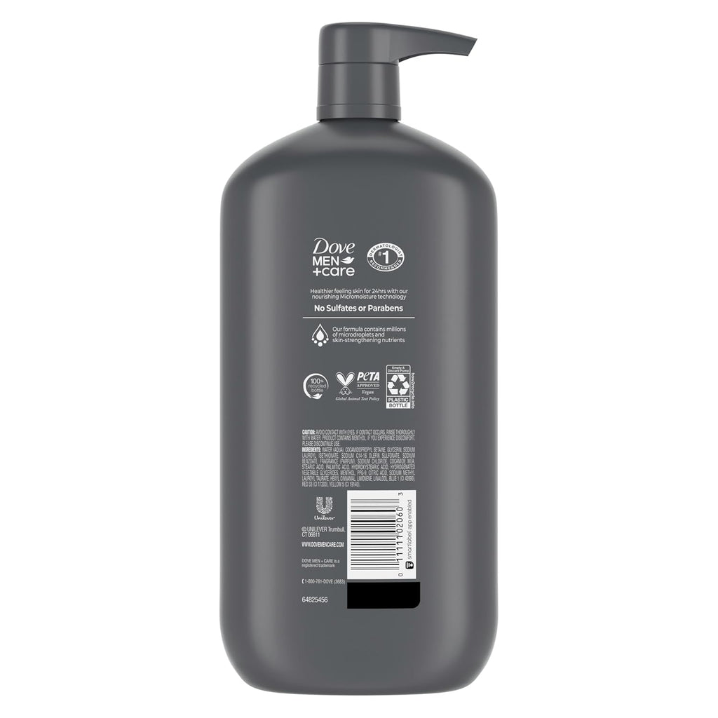 DOVE Men + Care Body Wash and Face for Fresh, Healthy-Feeling Skin Extra Fresh Cleanser That Effectively Washes Away Bacteria While Nourishing Your 13.5 oz