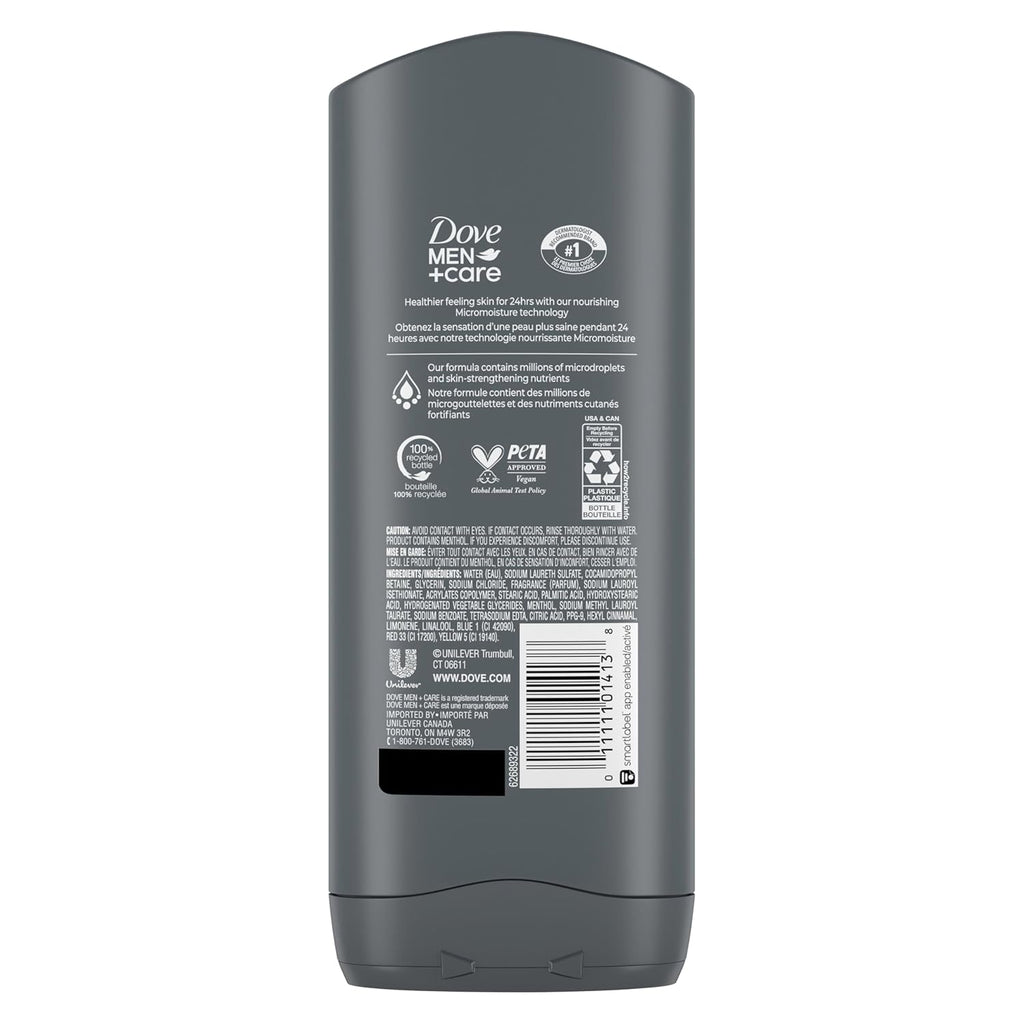 DOVE Men + Care Body Wash and Face for Fresh, Healthy-Feeling Skin Extra Fresh Cleanser That Effectively Washes Away Bacteria While Nourishing Your 13.5 oz