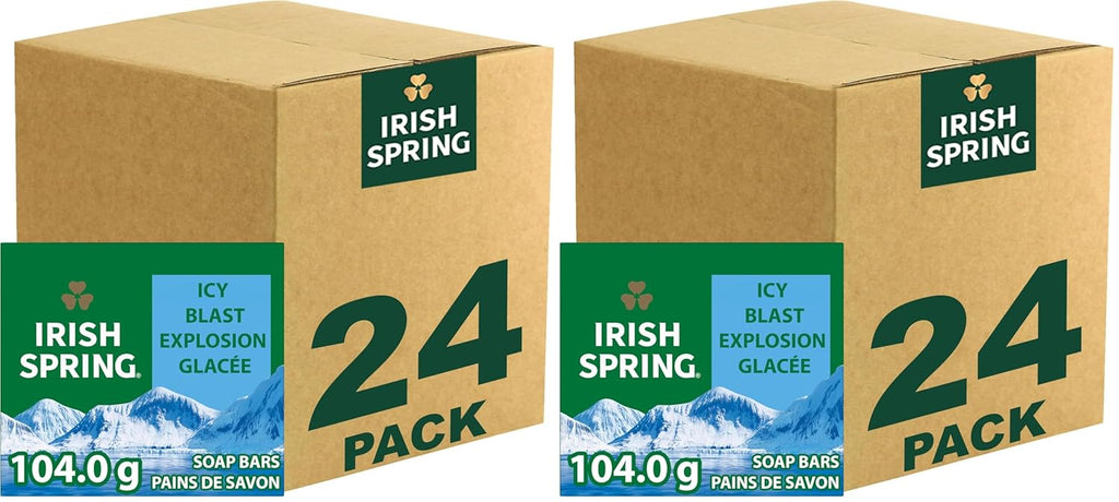 Irish Spring Bar Soap for Men, Original Clean, Smell Fresh and Clean for 12 Hours, Men Soap Bars for Washing Hands and Body, Mild for Skin, Recyclable Carton, 3.7 Ounce - 3 Count (Pack of 8)
