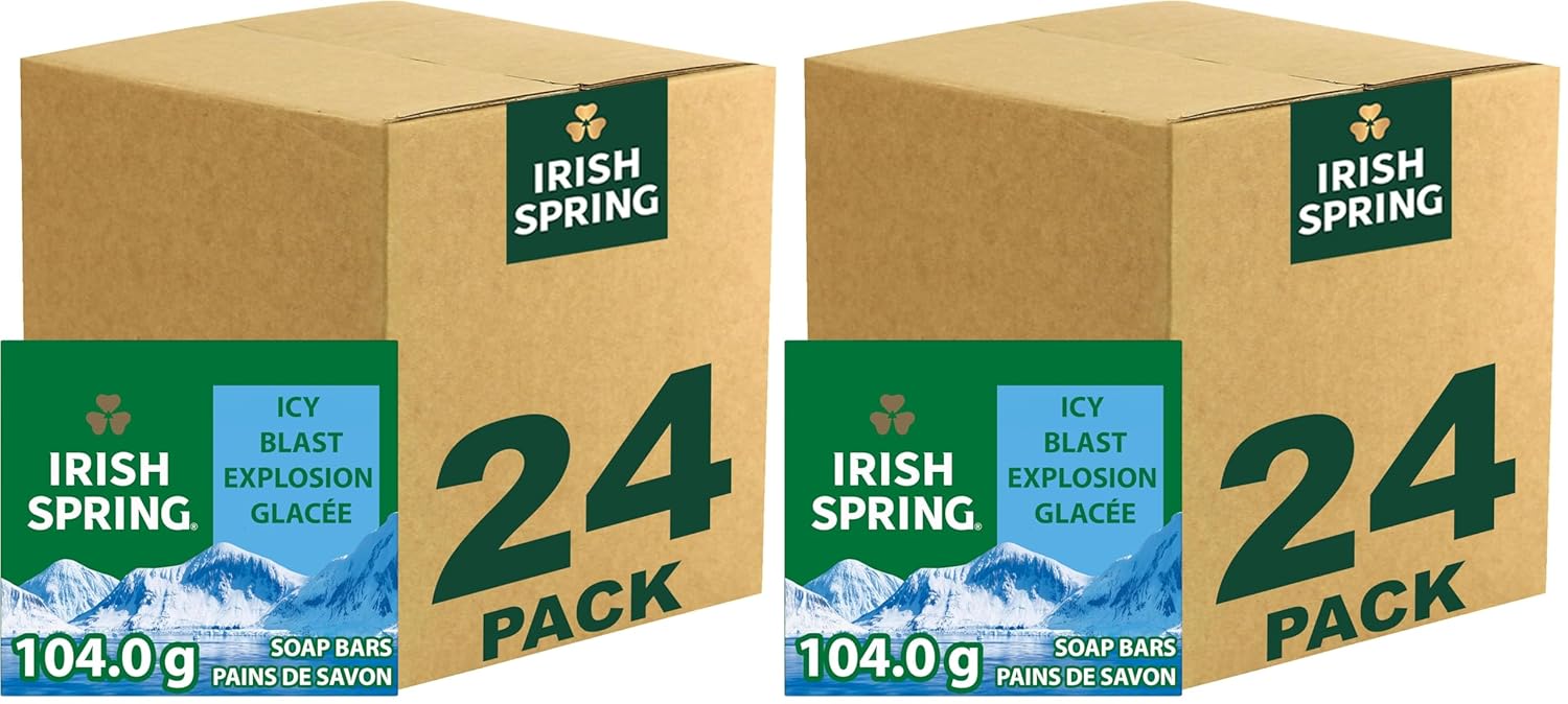 Irish Spring Bar Soap for Men, Original Clean, Smell Fresh and Clean for 12 Hours, Men Soap Bars for Washing Hands and Body, Mild for Skin, Recyclable Carton, 3.7 Ounce - 3 Count (Pack of 8)