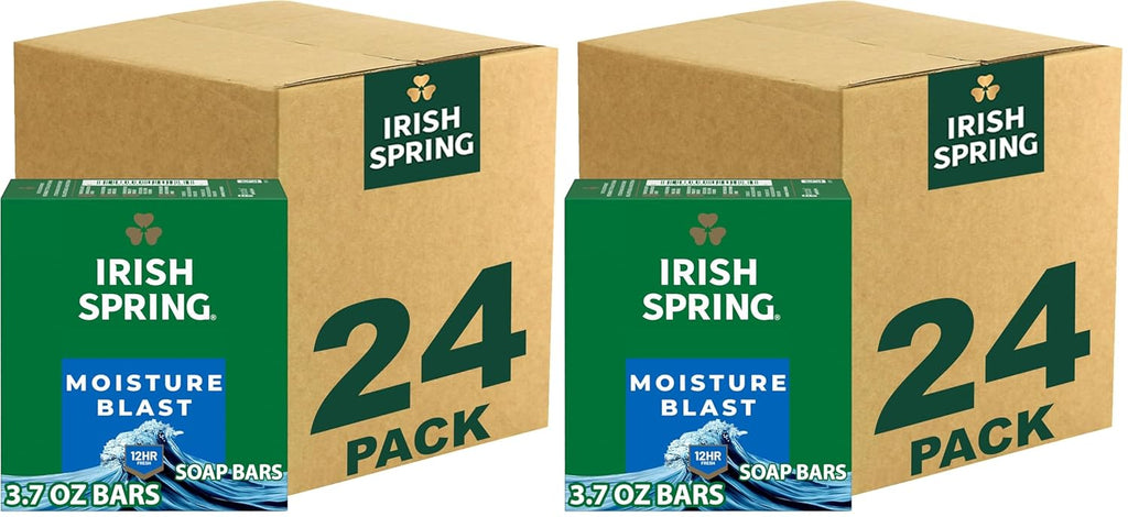 Irish Spring Bar Soap for Men, Original Clean, Smell Fresh and Clean for 12 Hours, Men Soap Bars for Washing Hands and Body, Mild for Skin, Recyclable Carton, 3.7 Ounce - 3 Count (Pack of 8)