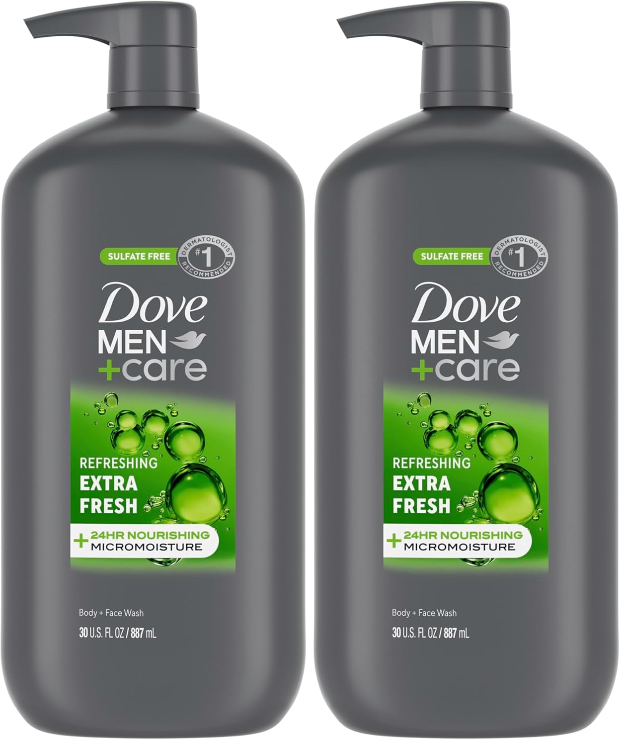 DOVE Men + Care Body Wash and Face for Fresh, Healthy-Feeling Skin Extra Fresh Cleanser That Effectively Washes Away Bacteria While Nourishing Your 13.5 oz