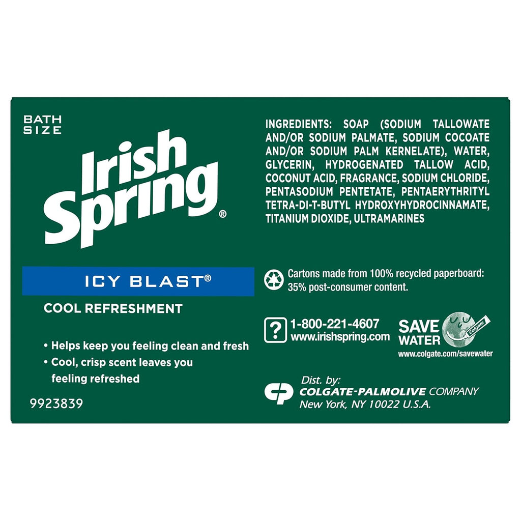 Irish Spring Bar Soap for Men, Original Clean, Smell Fresh and Clean for 12 Hours, Men Soap Bars for Washing Hands and Body, Mild for Skin, Recyclable Carton, 3.7 Ounce - 3 Count (Pack of 8)