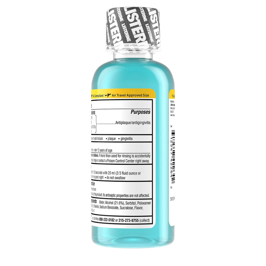 Listerine Ultraclean Intense Antiseptic Mouthwash + Whitening Protection*, Everfresh Technology to Help Fight Bad Breath, Gingivitis, & Plaque, Tartar Control Oral Rinse, Intense Mint, 1L, Pack of 2