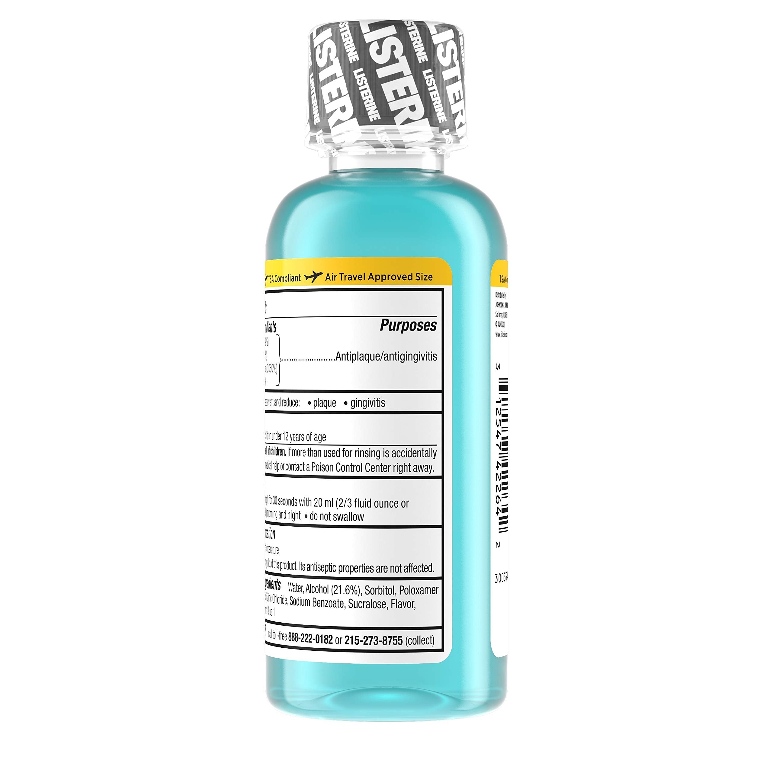 Listerine Ultraclean Intense Antiseptic Mouthwash + Whitening Protection*, Everfresh Technology to Help Fight Bad Breath, Gingivitis, & Plaque, Tartar Control Oral Rinse, Intense Mint, 1L, Pack of 2