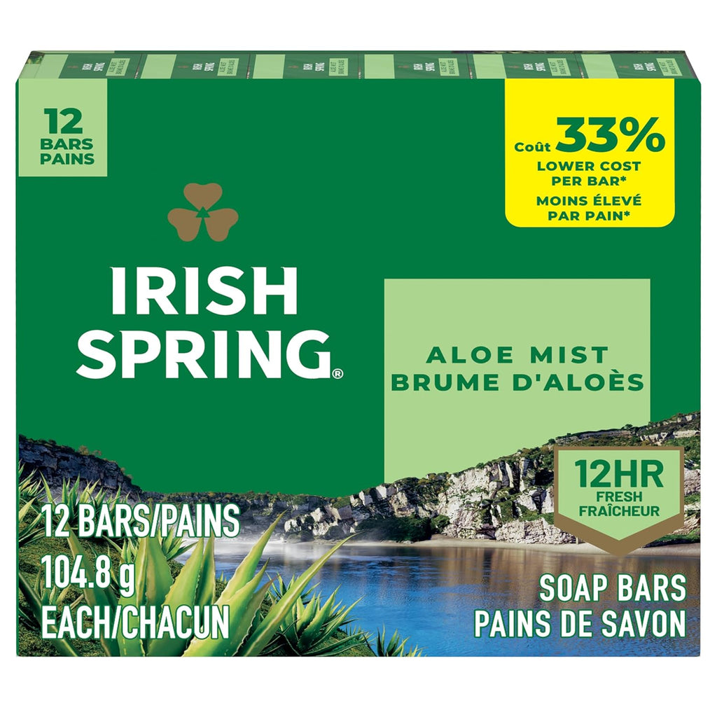 Irish Spring Bar Soap for Men, Original Clean, Smell Fresh and Clean for 12 Hours, Men Soap Bars for Washing Hands and Body, Mild for Skin, Recyclable Carton, 3.7 Ounce - 3 Count (Pack of 8)