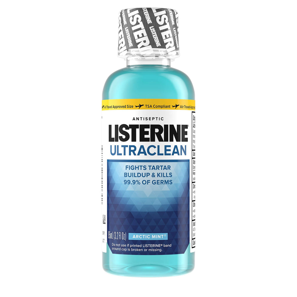 Listerine Ultraclean Intense Antiseptic Mouthwash + Whitening Protection*, Everfresh Technology to Help Fight Bad Breath, Gingivitis, & Plaque, Tartar Control Oral Rinse, Intense Mint, 1L, Pack of 2