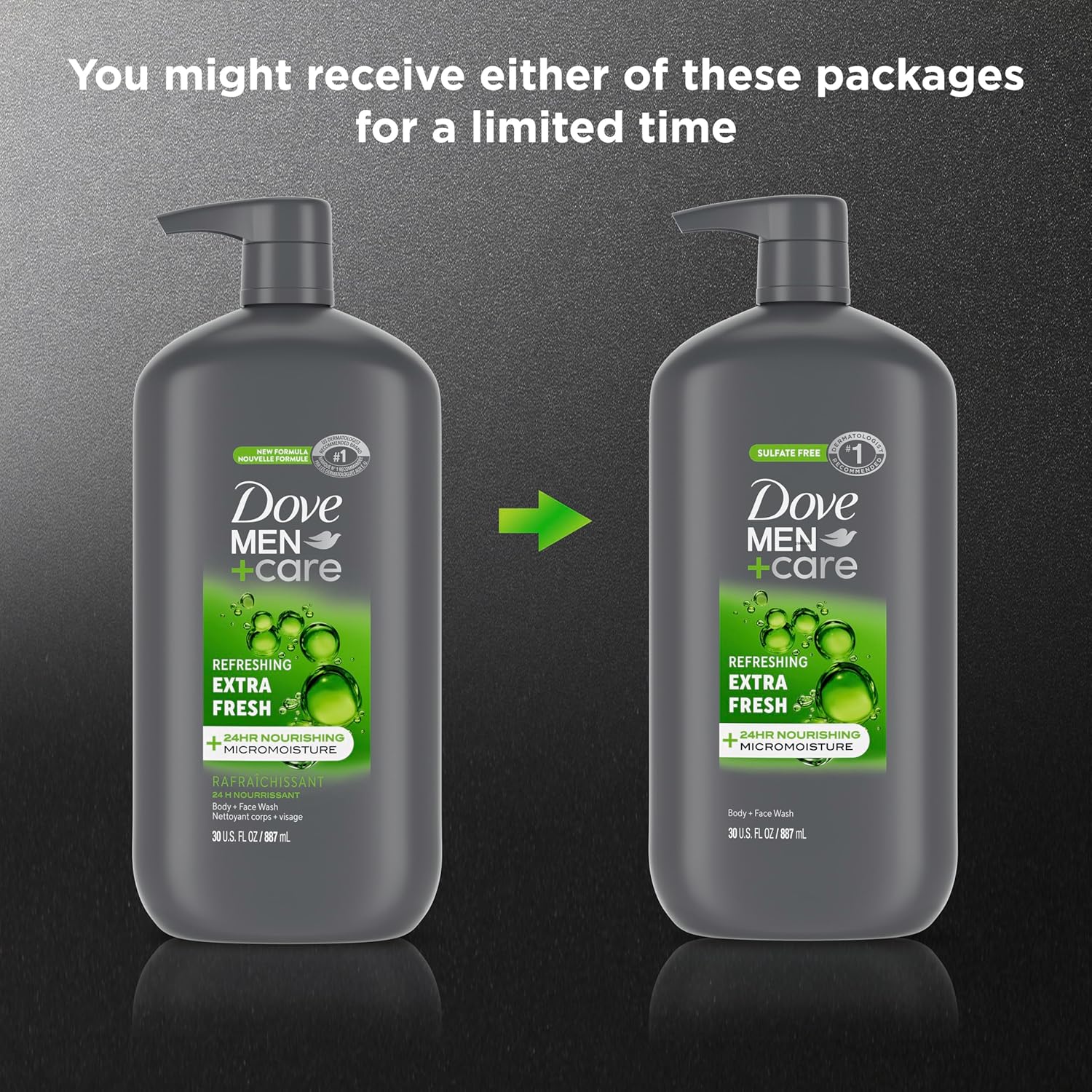 DOVE Men + Care Body Wash and Face for Fresh, Healthy-Feeling Skin Extra Fresh Cleanser That Effectively Washes Away Bacteria While Nourishing Your 13.5 oz